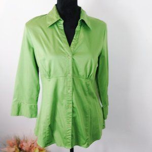 APT9 green 3/4 sleeve tailored shirt size L